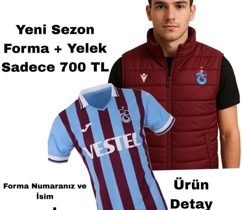 Trabzonspor Yeni Sezon Takım ve Şişme Yelek Seti 
