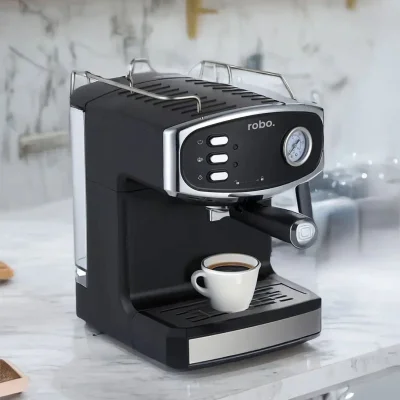 Süt köpürtücülü Espresso Latte Cappuccino Americano Kahve Makinesi 1.5 Litre