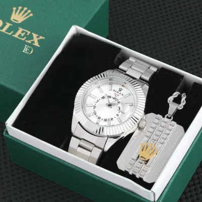 Rolex Çelik Saat Seti 